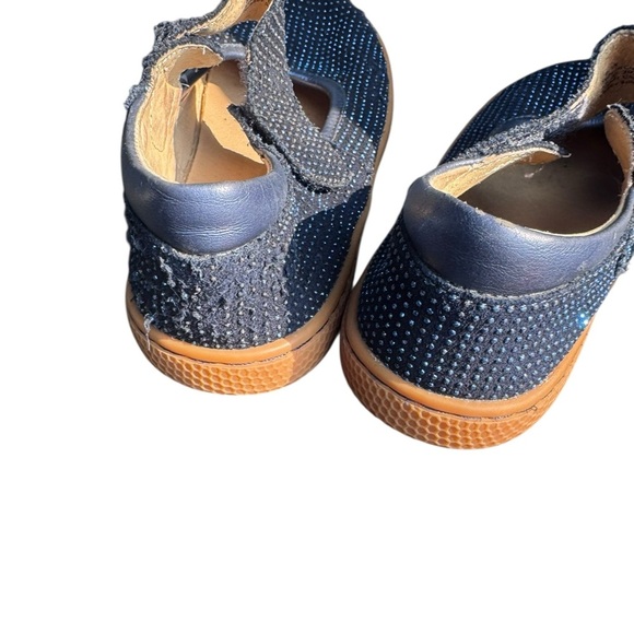 Livie Luca red shoes blue gem sparkles . Sz 3 some wear on one shoe - Picture 1 of 7